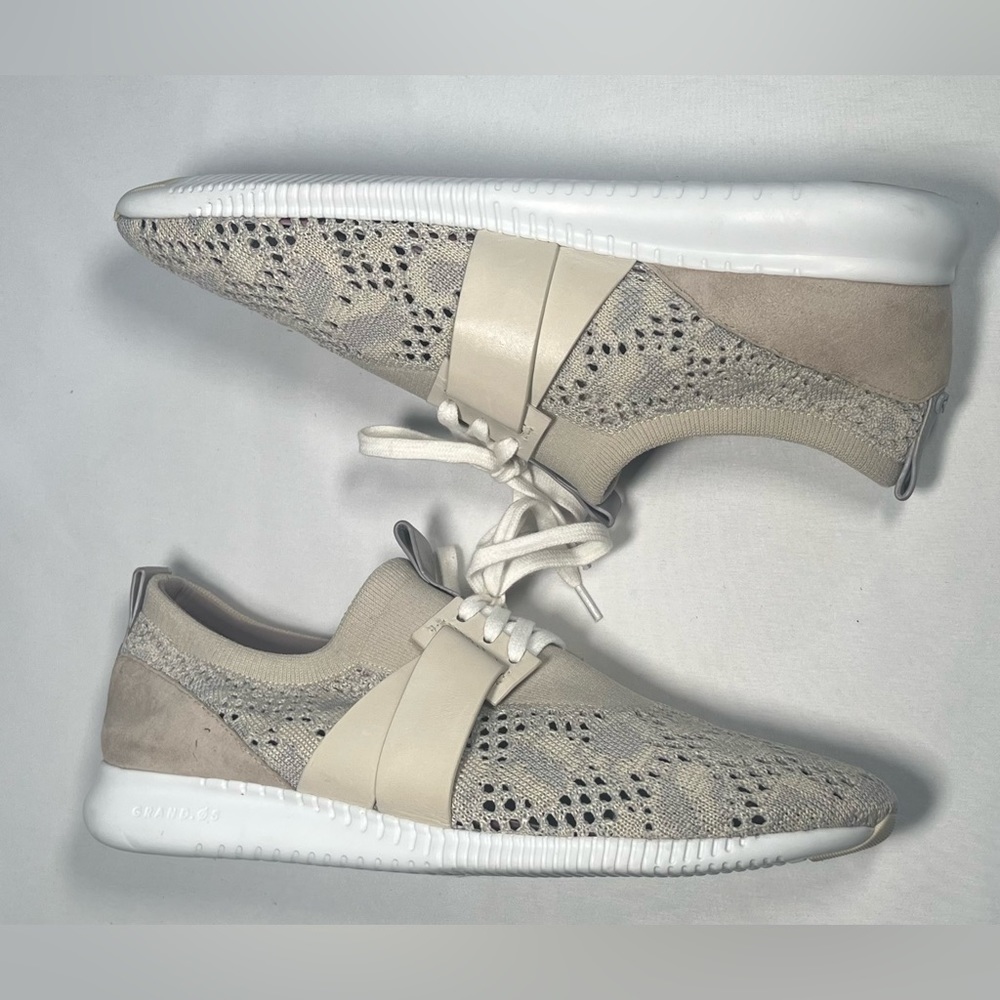 Cole Haan Studio Grand Perforated Knit Sneaker Rainy Day / Silver Women’s 11 B - Picture 5 of 6